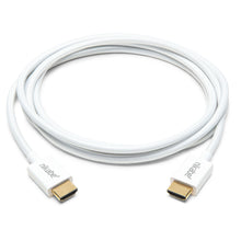 Nikabe Tynd HDMI 2.1 kabel 2m hvid, ultra-slim, guldbelagte stik, 8K/60Hz og 4K/120Hz, Nikabe-logo ved stik.