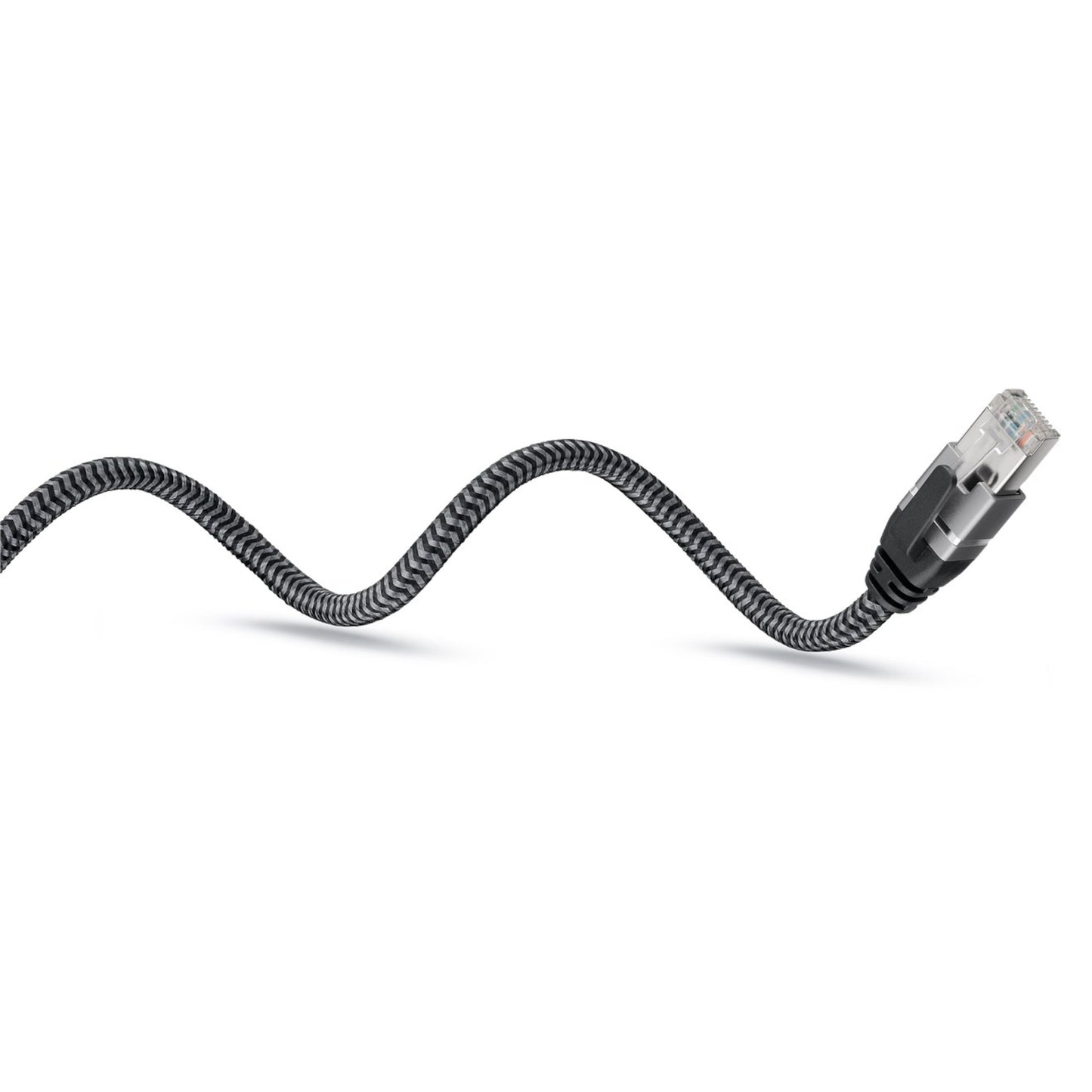 Goobay netværkskabel USB-A 2 m sort/hvid fletning.