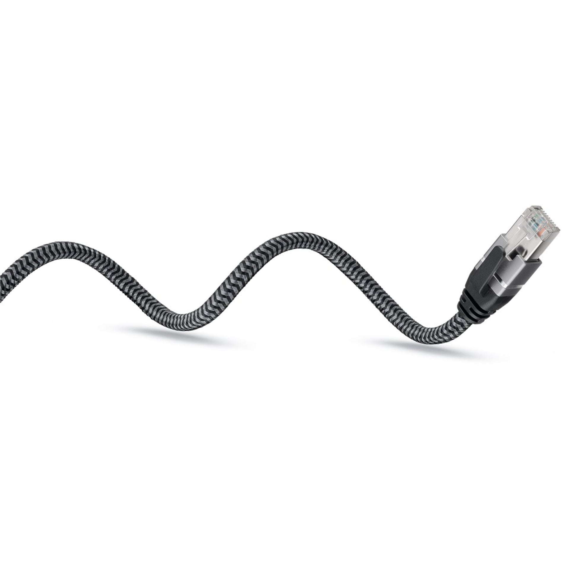 Goobay netværkskabel USB-A 2 m sort/hvid fletning.