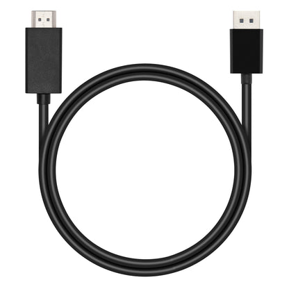 Adapterkabel DisplayPort til HDMI 1 m sort, DisplayPort og HDMI stik, understøtter 4K-opløsning.