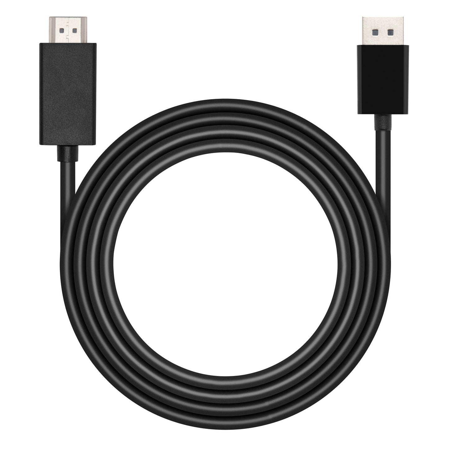 Adapterkabel DisplayPort til HDMI 2 m sort, stik i begge ender, understøtter 4K-opløsning.