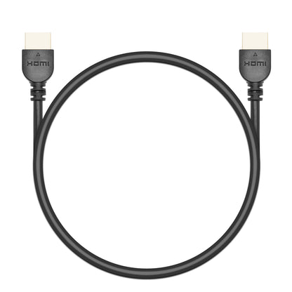HDMI 2.0 kabel 0,5 m sort med stik i begge ender, understøtter 4K Ultra HD 60 Hz og HDR.