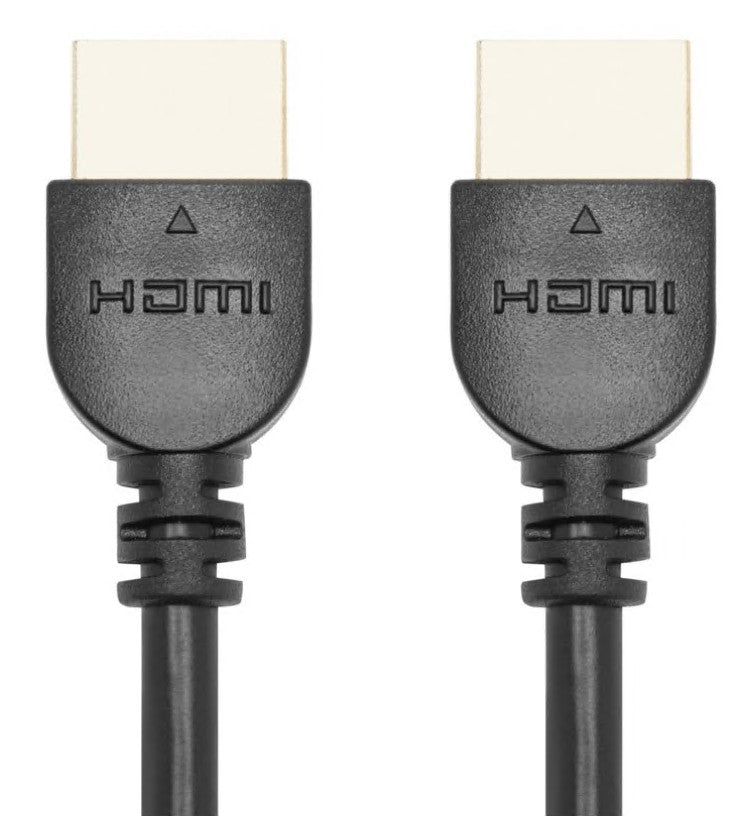 HDMI 2.0-kabler 1 m sort med opadvendt HDMI-stik, HDR og 4K/60 Hz-understøttelse, til kabler vist side om side.