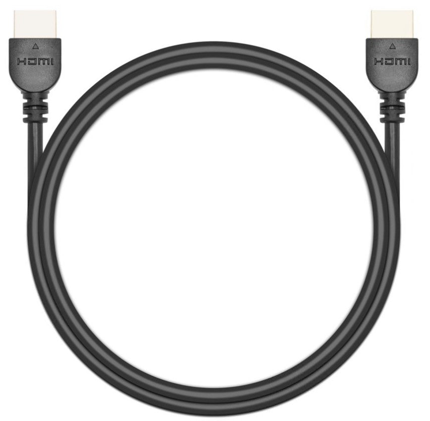 HDMI 2.0 kabel 1m sort med to HDMI-stik, understøtter 4K 60 Hz og HDR, HDMI-logo på begge stik.