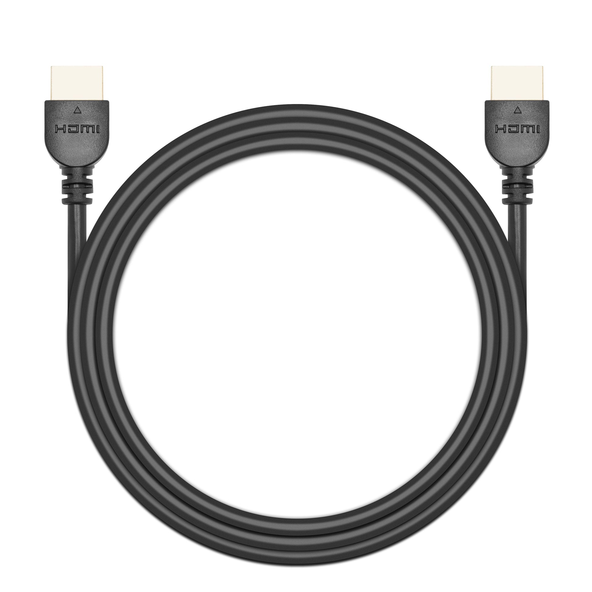 Sort HDMI 2.0 kabel 2 m, standard HDMI-stik med "HDMI"-mærkning, velegnet til 4K/60 Hz eller HDR.
