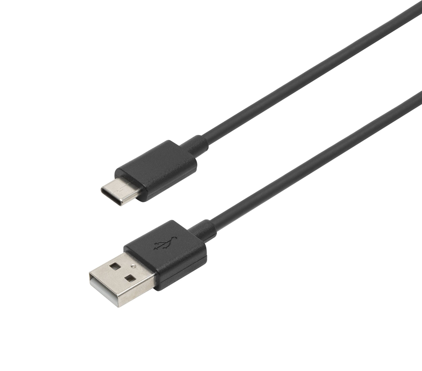 USB-C-kabel 3 m, sort, USB-A til USB-C stik, understøtter datahastighed op til 480 Mb/s.