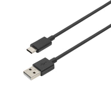 USB-C-kabel 3 m, sort, USB-A til USB-C stik, understøtter datahastighed op til 480 Mb/s.