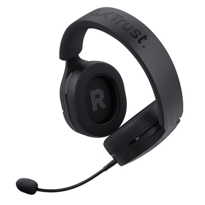 Trust GXT 489 Fayzo gaming-headset sort, over-ear, aftagelig mikrofon, GXT-logo på hovedbøjle, R-mærke på ørekop.