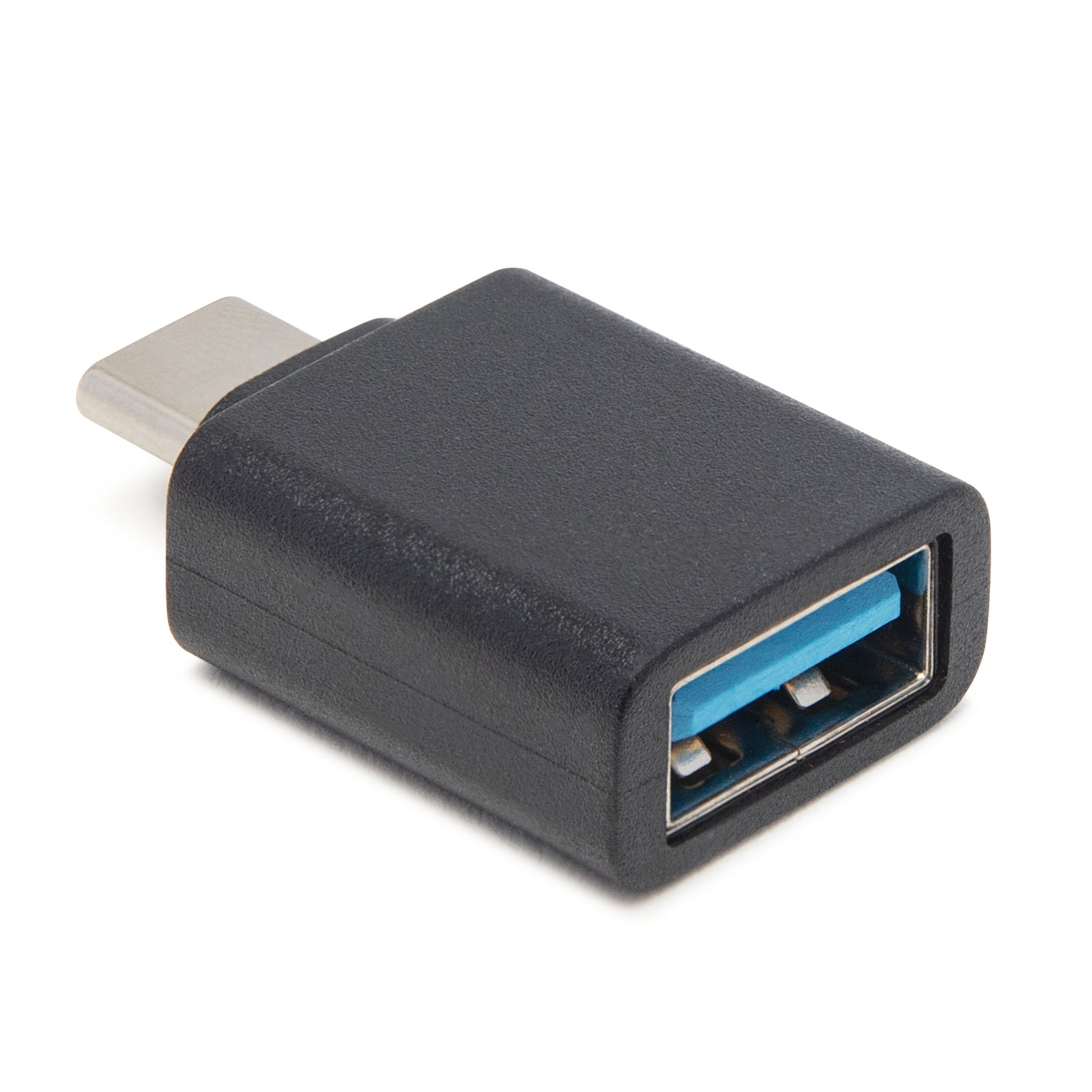 Plexgear OTG-adapter CB229, sort, USB-C han til USB-A hun, understøtter USB 3.0-hastighed.