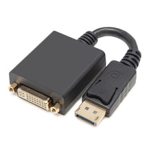 Luxorparts DisplayPort til DVI-adapter, guldbelagt stik, Full HD 1080p, DisplayPort han til DVI-D hun, sort kabel.