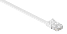 Flad UTP-netværkskabel Cat. 6, hvid, 10 m med gennemsigtig RJ45-stik.