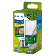 Philips Ultra effektiv E27 LED-pære 840 lm 60W varm hvid (2700K) lavt forbrug EyeComfort energiklasse A.