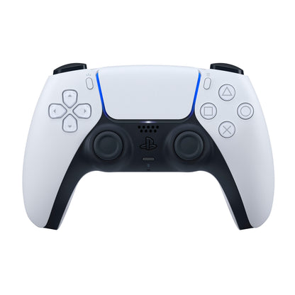 Sony DualSense V3 Trådløs controller hvid set forfra med knapper, analoge pinde og touchpad.