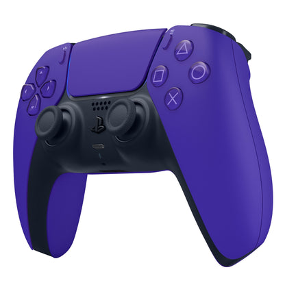 Sony DualSense V3 trådløs controller lilla med forskellige detaljer, PlayStation-knapper, joysticks og triggere.