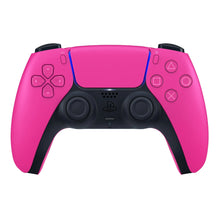Sony DualSense V3 trådløs controller til PlayStation 5, pink, dobbelte analoge pinde, d-pad, ansigtsknapper, blå lysbar accent.