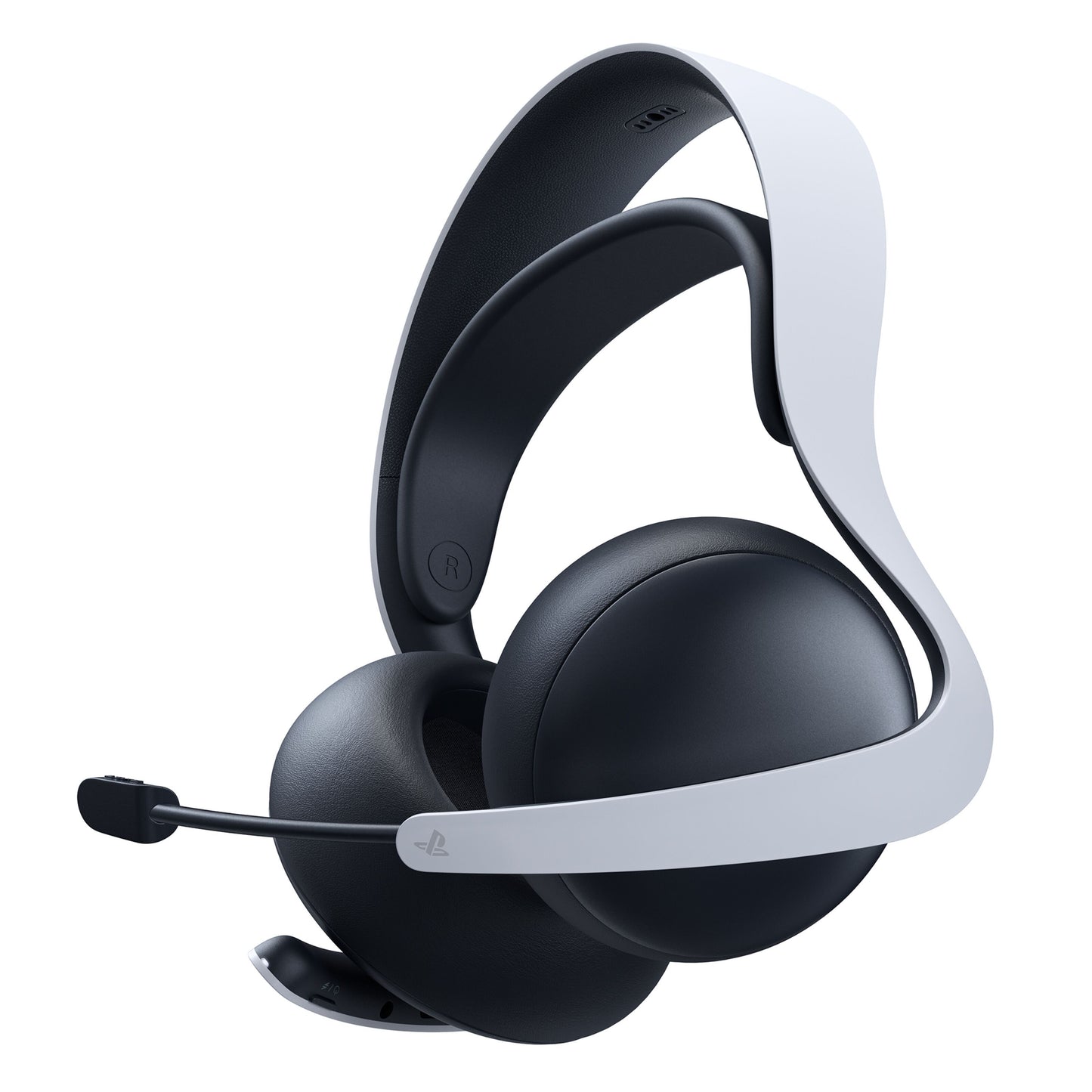 Sony PlayStation PULSE Elite trådløst headset, sort og hvid, fleksibelt pandebånd, hurtig mikrofon, PlayStation Link.