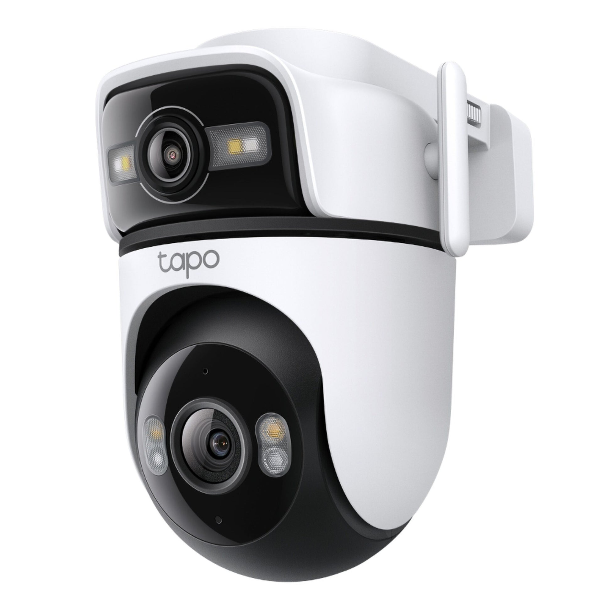 TP-Link Tapo C545D udendørs overvågningskamera med dobbelte linser, 2K opløsning, IP66 og wifi.