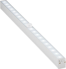 Goobay LED underkabinetlampe 33cm, rektangulær med små LED-lys, integreret bevægelsessensor og tænd/sluk-knap.