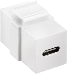 Keystone modul USB-C port USB 3.2 Gen 2 10 Gbit/s hvid til vægdåse/patchpanel snap-in op til 60W strøm.