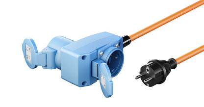 Goobay CEE-adapterkabel 1,5m med sikkerhedsprop Type F til 90° CEE-kobling og sikkerhedskobling.