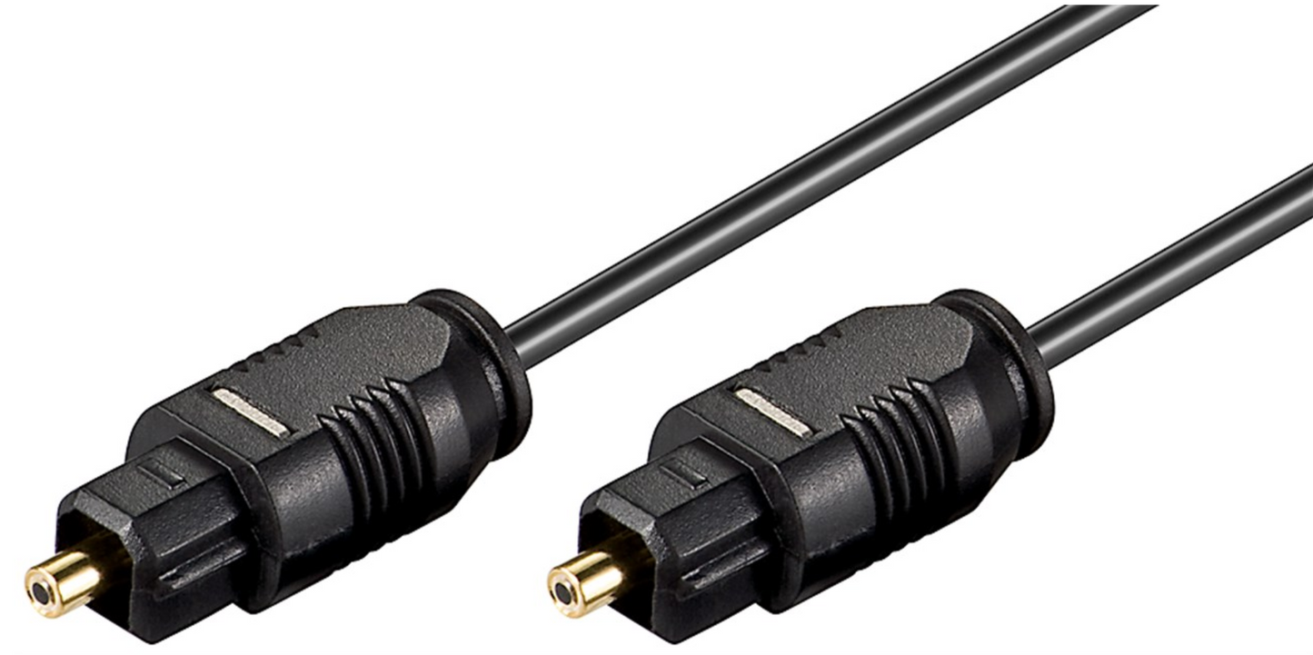 Goobay optisk Toslink kabel 1m digital lydkabel med guldbelagte stik.