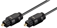 Goobay Optisk Toslink kabel 2 m sort digital lydkabel med to hanstik, guldbelagte stik og plastik-hus.