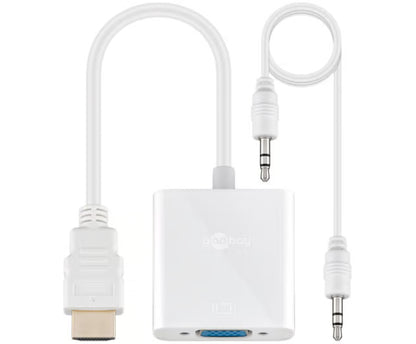 Goobay HDMI til VGA-adapter, 1080p@60Hz, Hvid