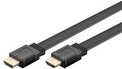 Goobay HDMI 2.1 fladt kabel sort 8K/60Hz 2m til stk side om side.