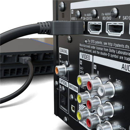 Goobay HDMI-kabel 10 m sort, 4K/60Hz, eARC/ARC-understøttelse, flere porte, til konsol og AV-receiver.