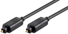 Goobay Optisk Toslink kabel 1,5m sort, firkantede stik med små spidser, fiberoptisk til digital lyd.