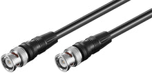 Goobay BNC videokabel RG59 3 m sort, koaksialkabel med sølvfarvede BNC-stik i begge ender.