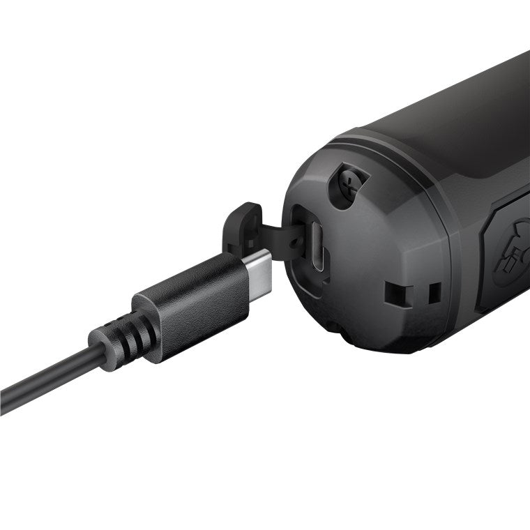 Sort USB-C kabel tilsluttes opladningsport på Goobay Mini Trådløs Skruetrækker 28 dele Genopladelig.