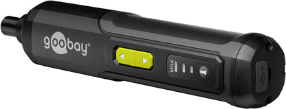 Mini trådløs skruetrækker 28 dele sort/grå gul kontakt LED-indikator USB-opladning bit-sortiment genopladelig.