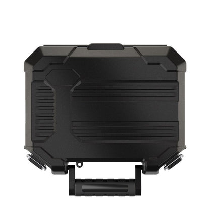 Sort hardcase med tekstur, kantede kanter, metalspænder og kraftigt håndtag til 4-i-1 mini-batteriskruetrækkersæt 35 dele.