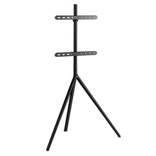 Champion TV-gulvstander sort metal, tripod-base, justerbar VESA-montering, tre ben til TV op til 65 tommer.