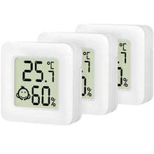 LogiLink digitalt mini-termometer/hygrometer 3-pak LCD viser 25,7°C 60 luftfugtighed babyikon kvadratisk design.