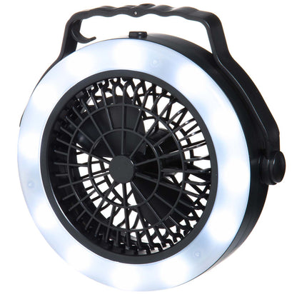 Campinglampe med ventilator, 65 lumen