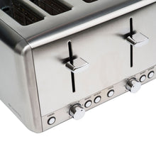 Champion brødrister 4 skiver 1000W justerbare ristningsniveauer synlige slots håndtag knap Cancel Reheat Defrost.