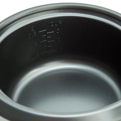 Champion Riskoger Mini Keramisk 0,6L med sort inderside, keramisk belægning og måleangivelser op til 3 kopper.