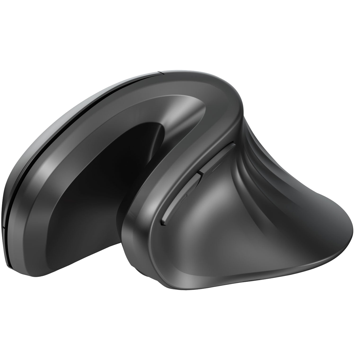 Trådløs ergonomisk vertikal mus med flot design, støjsvage kliknapper, scrollhjul og sideknap.