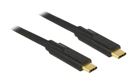 2 stk. USB-C til USB-C-kabel, 2 m, sort, 5 Gbps, Power Delivery 5 A, forgyldte stik i begge ender.