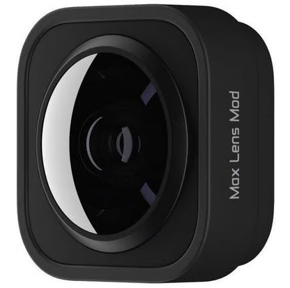 GoPro Max Lens Mod til HERO10/HERO9, sort kameratilbehør med teksten »Max Lens Mod«, buet glas og afrundet rektangulært design.