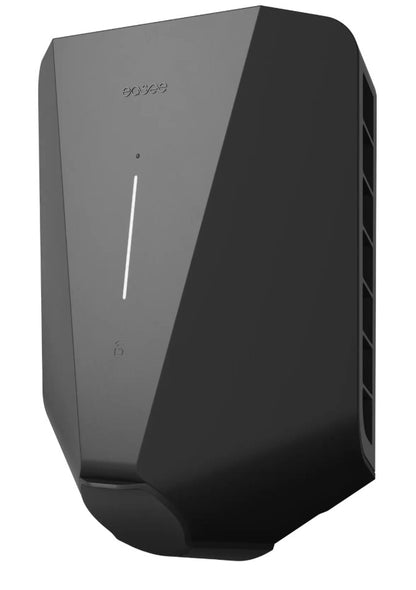 Easee Charge Up 1,4-22 kW elbil lader sort, vægmonteret med 4G, WiFi og lodret LED-indikator.