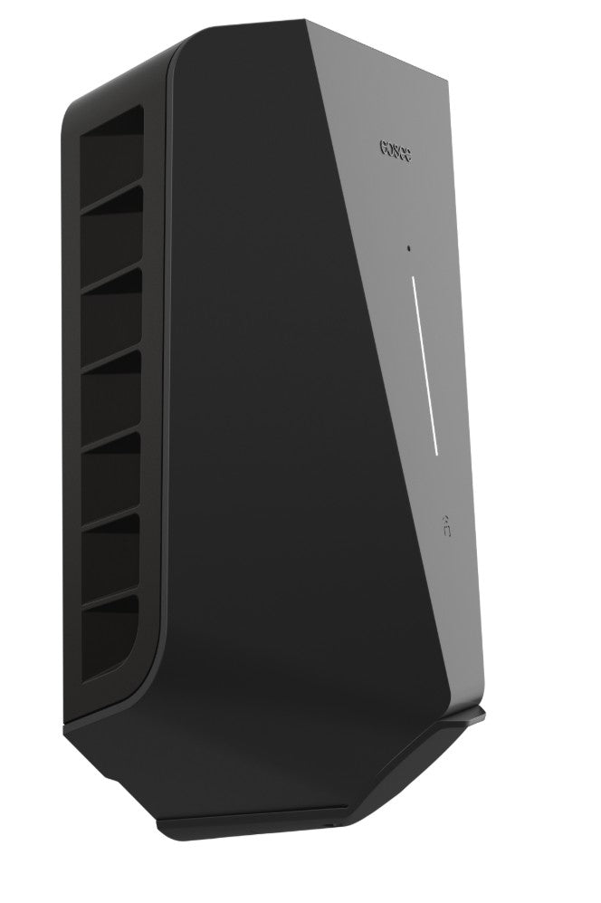 Easee Charge Up 1,4-22 kW elbil lader sort, glat front, sideåbninger, 4G og WiFi.