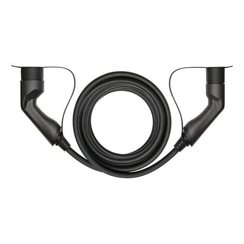 S-Line ladekabel Type 2 32A 22 kW 7 m med to vinklede stik og spiralformet midte.