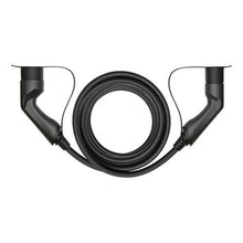 S-Line ladekabel Type 2 32A 22 kW 15 m, sort spiral, Type 2 stik i begge ender, kabel vist i rund løkke.