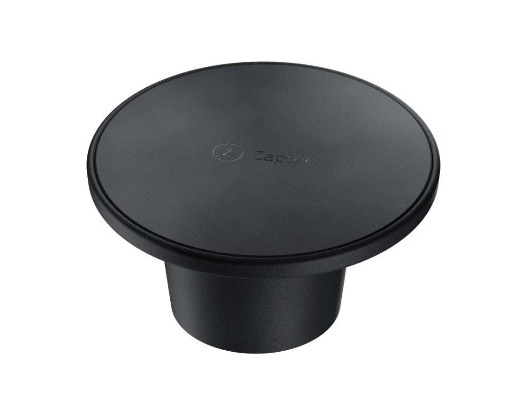 Zaptec Chill kabelholder Sort, sort rund holder med flad top til kabelstyring ved elbil ladestation.