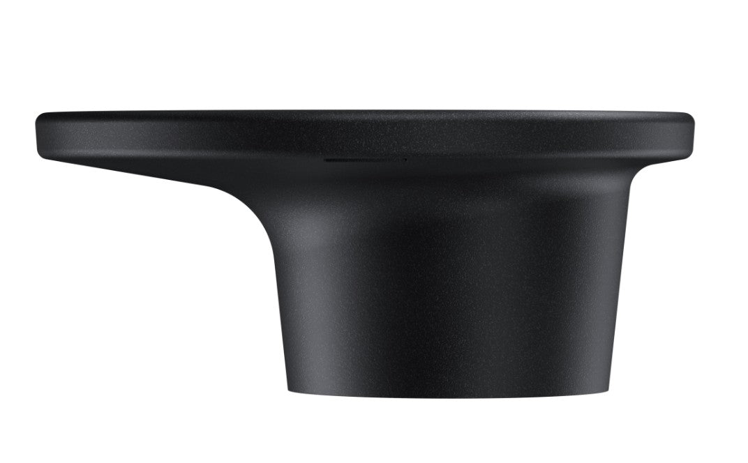 Zaptec Go Chill kabelholder sort med bred flad top og udvidet base til kabelstyring ved elbil ladestation.