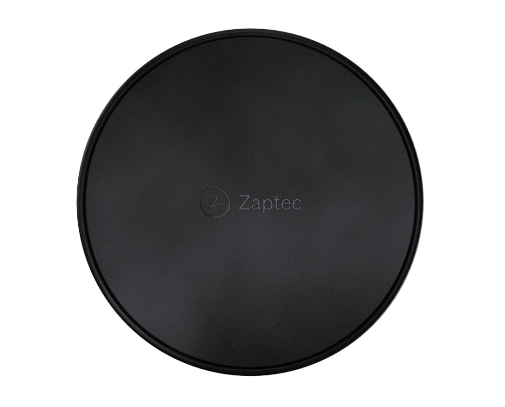 Zaptec Chill kabelholder Sort rund sort model med diskret logo og lille Z i midten til elbil ladestation.