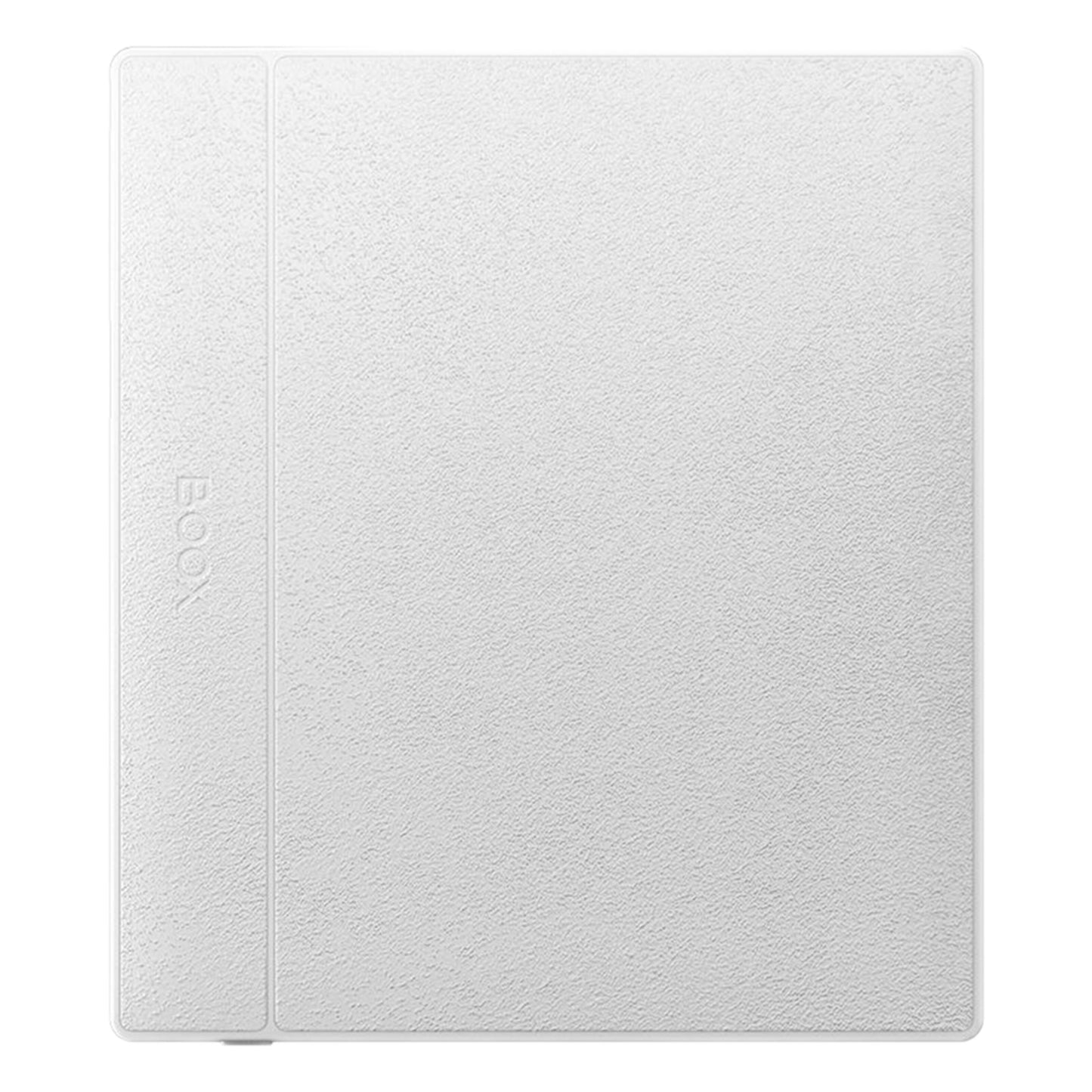 Hvid struktureret cover til BOOX Go 7 læseplade, vertikal syning, BOOX-logo, passer til 7" E Ink Android 13 64 GB wifi.
